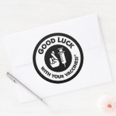 Good Luck with Your Vaccines! Classic Round Sticker (Envelope)