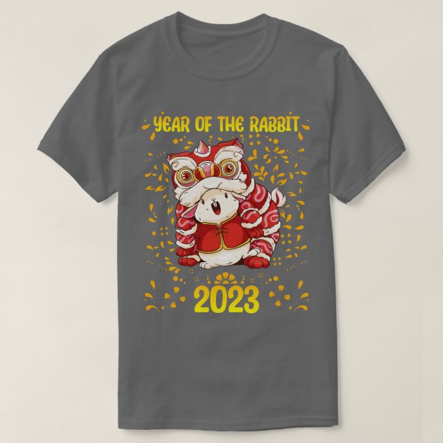 Good Luck Zodiac Happy Chinese New Year of the Rab T-Shirt (Design Front)