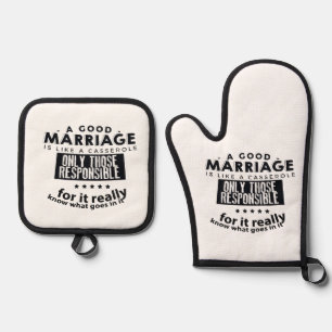 Good Marriage is Like a Casserole Oven Mitt & Pot Holder Set