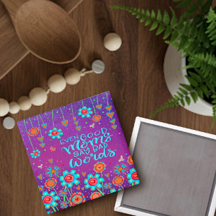 Good Moms Say Bad Words Funny Floral Fun  Magnet