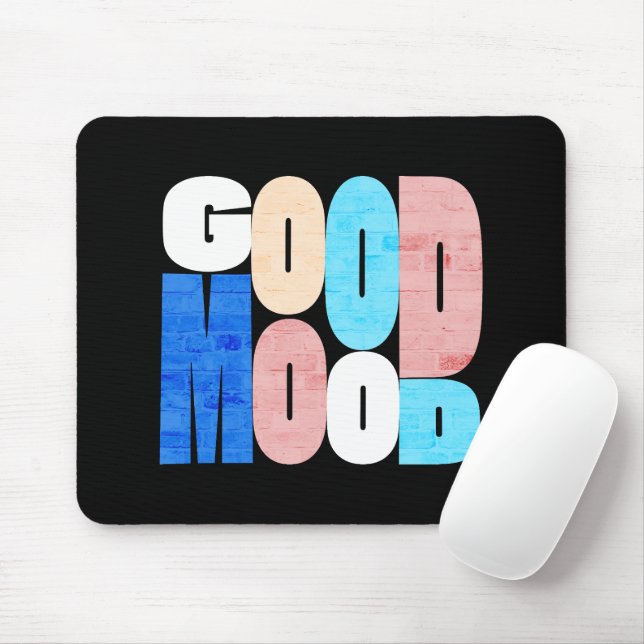 "Good Mood" Positive Vibes Mouse Pad (With Mouse)