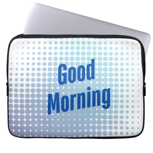 Good Morning Blue Dots Laptop Sleeve (Front)