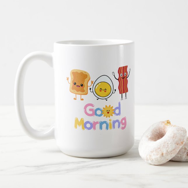 Good Morning Breakfast 😁 coffee mug 15oz (With Donut)
