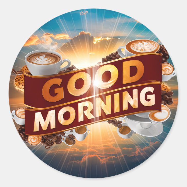 Good Morning Coffee and Breads #5 Classic Round Sticker (Front)