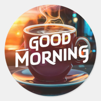 Good Morning Coffee and Breads #8 Classic Round Sticker