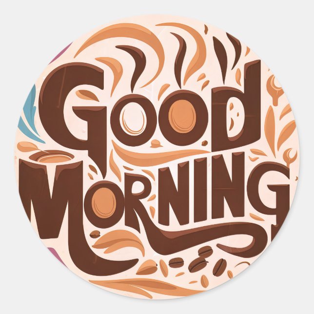 Good Morning Coffee and Breads #9 Classic Round Sticker (Front)