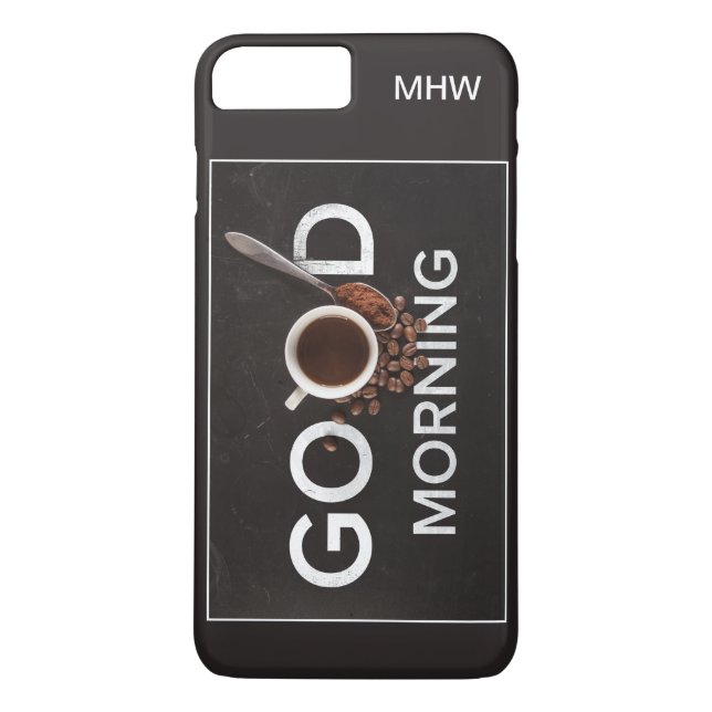 Good Morning Coffee custom monogram phone cases (Back)
