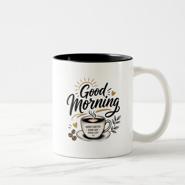 Good Morning Coffee Mug Design | Good Coffee Good  (Right)
