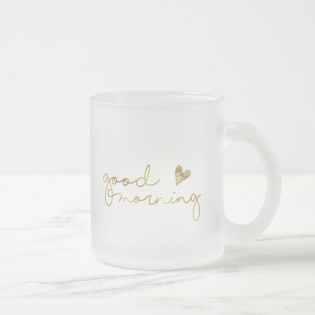Good morning coffee mug in Gold (Right)