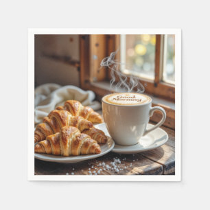 Good Morning Coffee With Croissants Napkin