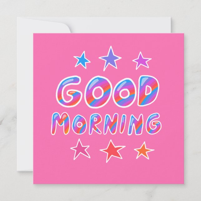 GOOD MORNING Colourful Cool Stripes CUSTOM Card (Front)