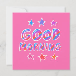 GOOD MORNING Colourful Cool Stripes CUSTOM Card