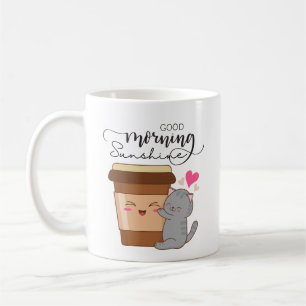 Good Morning Cute Cat & Coffee kawaii Mug