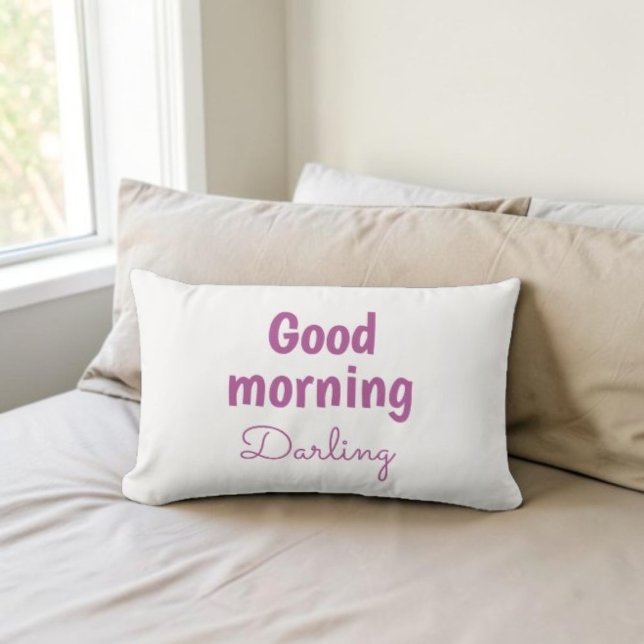 Good Morning Darling Personalised Lumbar Pillow (Creator Uploaded)