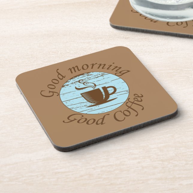 Good morning Funny coffee drinker quotes Coaster (Left Side)
