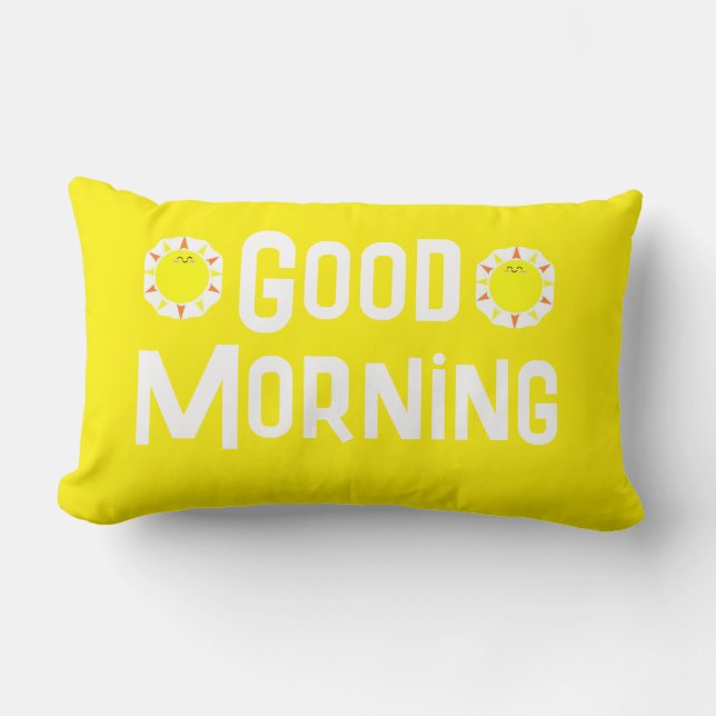 Good Morning Good Night Reversible Boho Lumbar Cushion (Front)