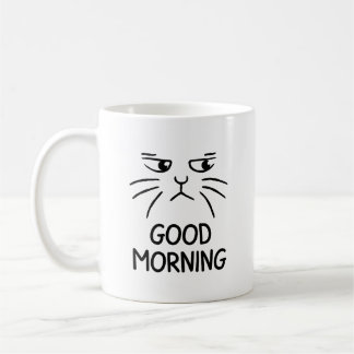 Good Morning - Grumpy Cat Coffee Mug - Unique Gift
