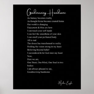 Good morning handsome love poem wall art poster
