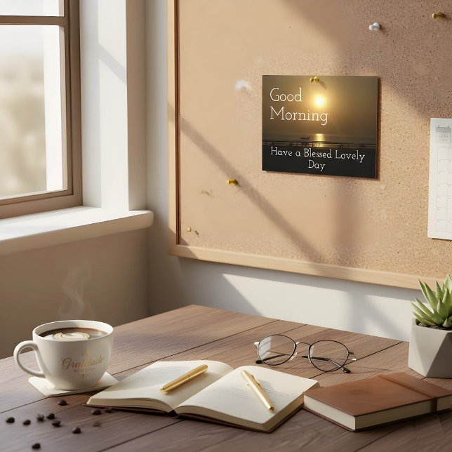 Good Morning Have a Blessed Lovely Day Postcard (Start with grace. 🌅 A morning blessing in every sunset. Have a Blessed Lovely Day! #AchempongGold)