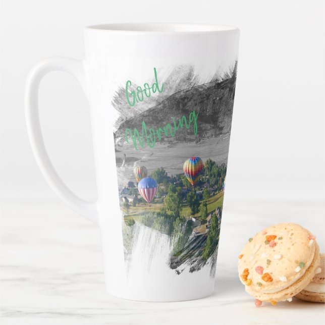 Good Morning hot air balloon latte mugs (In Situ)