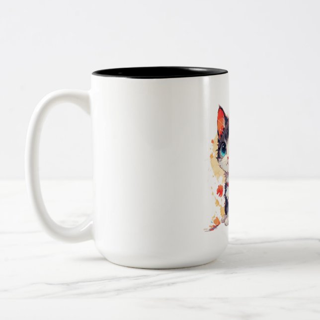 Good Morning Human Two-Tone Coffee Mug (Left)