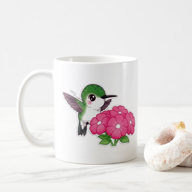 Good morning hummingbird  coffee mug (With Donut)