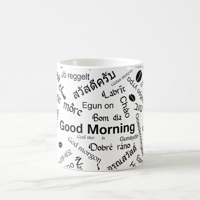 Good Morning in all languages of the Word Coffee Mug (Center)