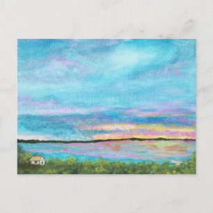 Good Morning Landscape Art Seashore Beach Sunrise Postcard