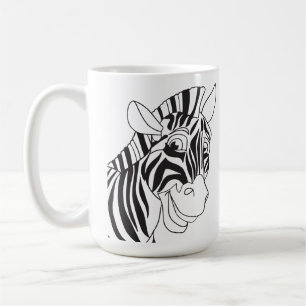 Good Morning Lettering Lovely Zebra Black & White Coffee Mug