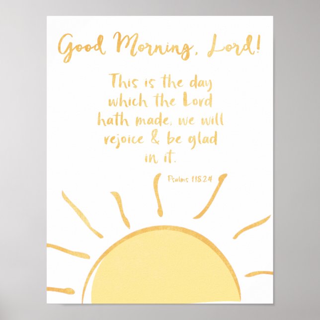 Good Morning Lord with Bible Verse Psalms Poster (Front)