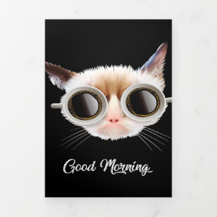 Good Morning My Cat Meow Cute Gift Cat Lover Tri-Fold Announcement