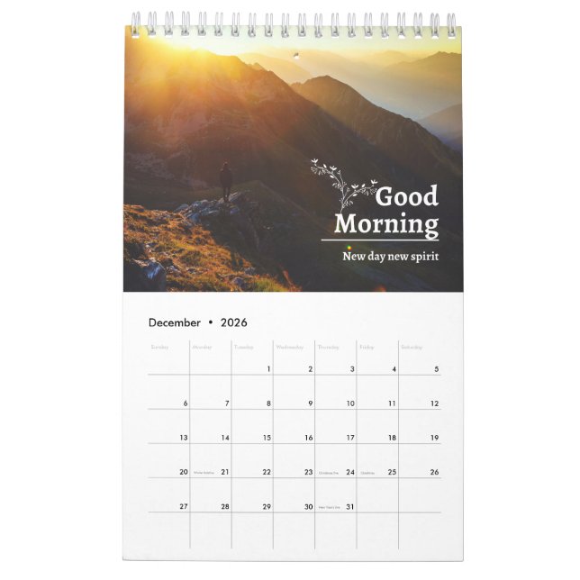 Good Morning nature Calendar (Dec 2026)