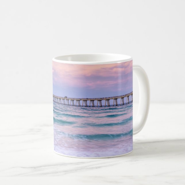 Good Morning Navarre Beach Pier Coffee Mug (Front Right)
