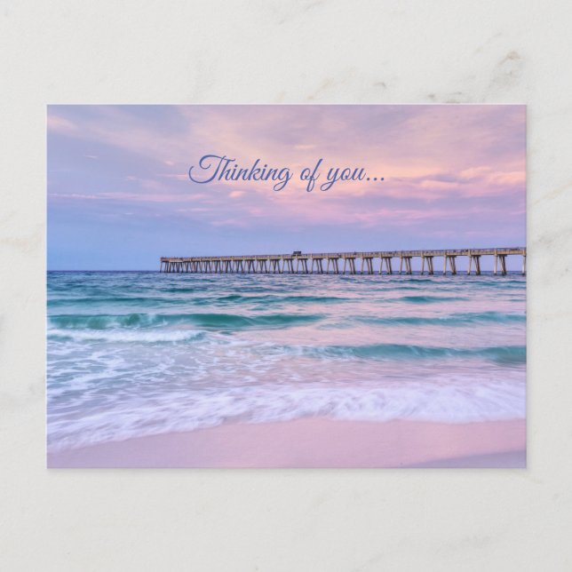 Good Morning Navarre Beach Pier Thinking Of You Postcard (Front)