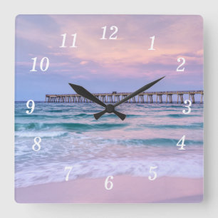 Good Morning Navarre Beach Pier Wall Clock