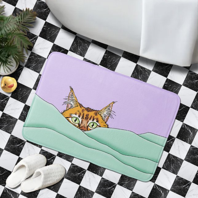 Good Morning Orange Cat Funny Bath Mat (Creator Uploaded)