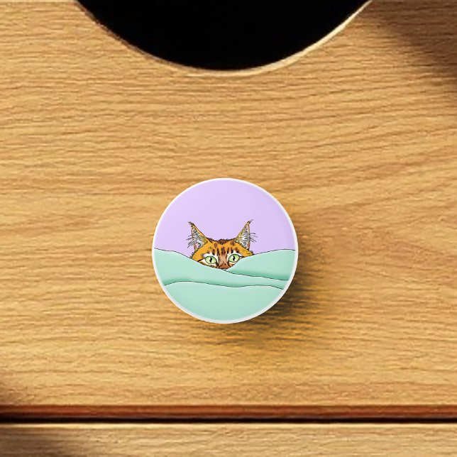 Good Morning Orange Cat Funny Ceramic Knob (Creator Uploaded)