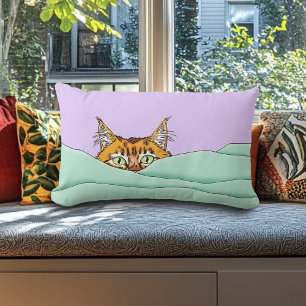 Good Morning Orange Cat Funny Lumbar Cushion
