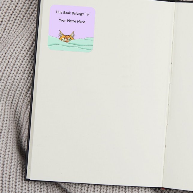 Good Morning Orange Cat Funny Square Sticker (Creator Uploaded)