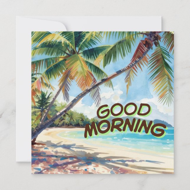 Good Morning Palms Invitation (Front)
