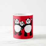 Good Morning Panda Mug<br><div class="desc">Morning Pandas to wake up to! Totally fun, cute mug.
You can customise the message on the mug or purchase as is or omit the message altogether to just have three pandas waving to you!</div>