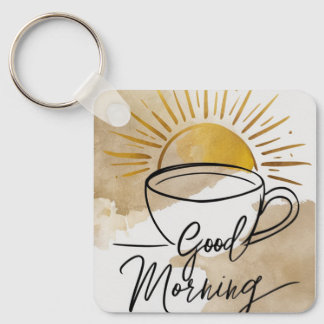 Good Morning Postcard Key Ring
