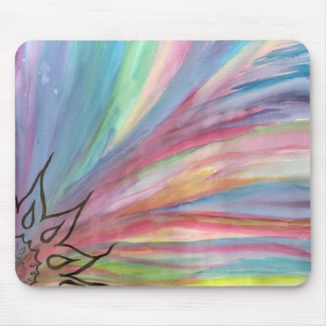good morning rainbow mouse pad (Front)