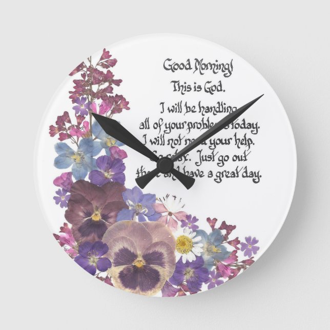 Good Morning! Round Clock (Front)