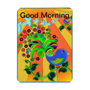 Good Morning Sunrise with Bird Magnet