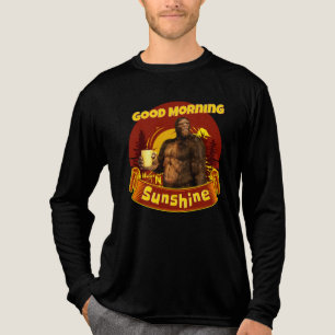 Good Morning Sunshine Bigfoot Coffee Humour Art Tri-Blend Shirt