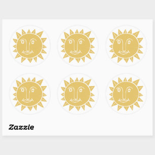 GOOD MORNING SUNSHINE Colourful Set of Classic Round Sticker
