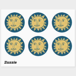 GOOD MORNING SUNSHINE Colourful Set of Classic Round Sticker