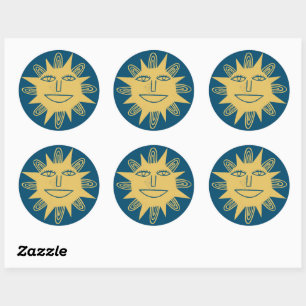 GOOD MORNING SUNSHINE Colourful Set of Classic Round Sticker