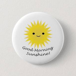 Good Morning Sunshine Cute Kawaii Sun 6 Cm Round Badge